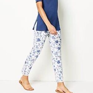 J. Jill Authentic Fit Fringed-Hem Cropped Jeans (24W) in Ornate Vines